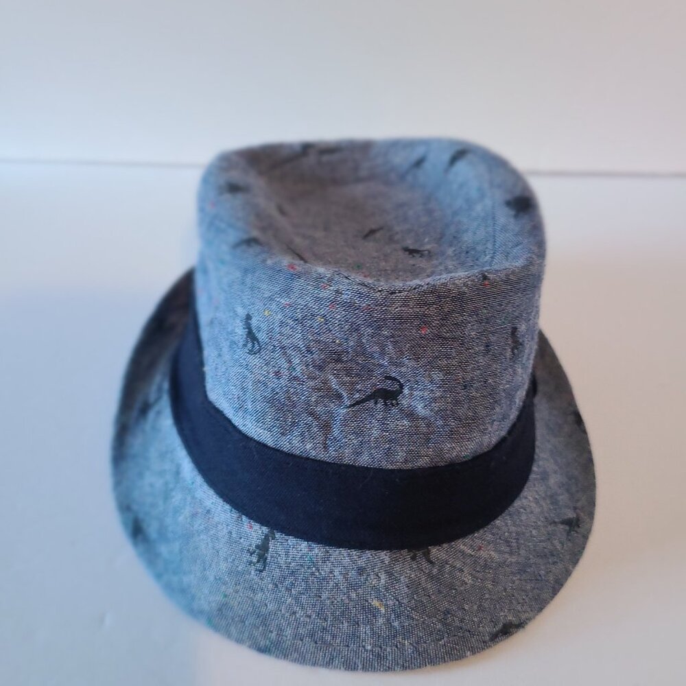 FEDORA HAT TODDLER BOYS' DINOSAUR PRINT AGES 12 TO 24 MONTHS BLUE/BAND ONE SIZE